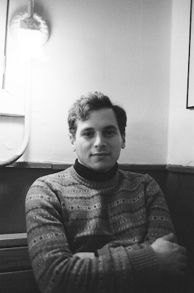 A photograph of me at the Hungarian Pastry shop, courtesy of Ike Kitman